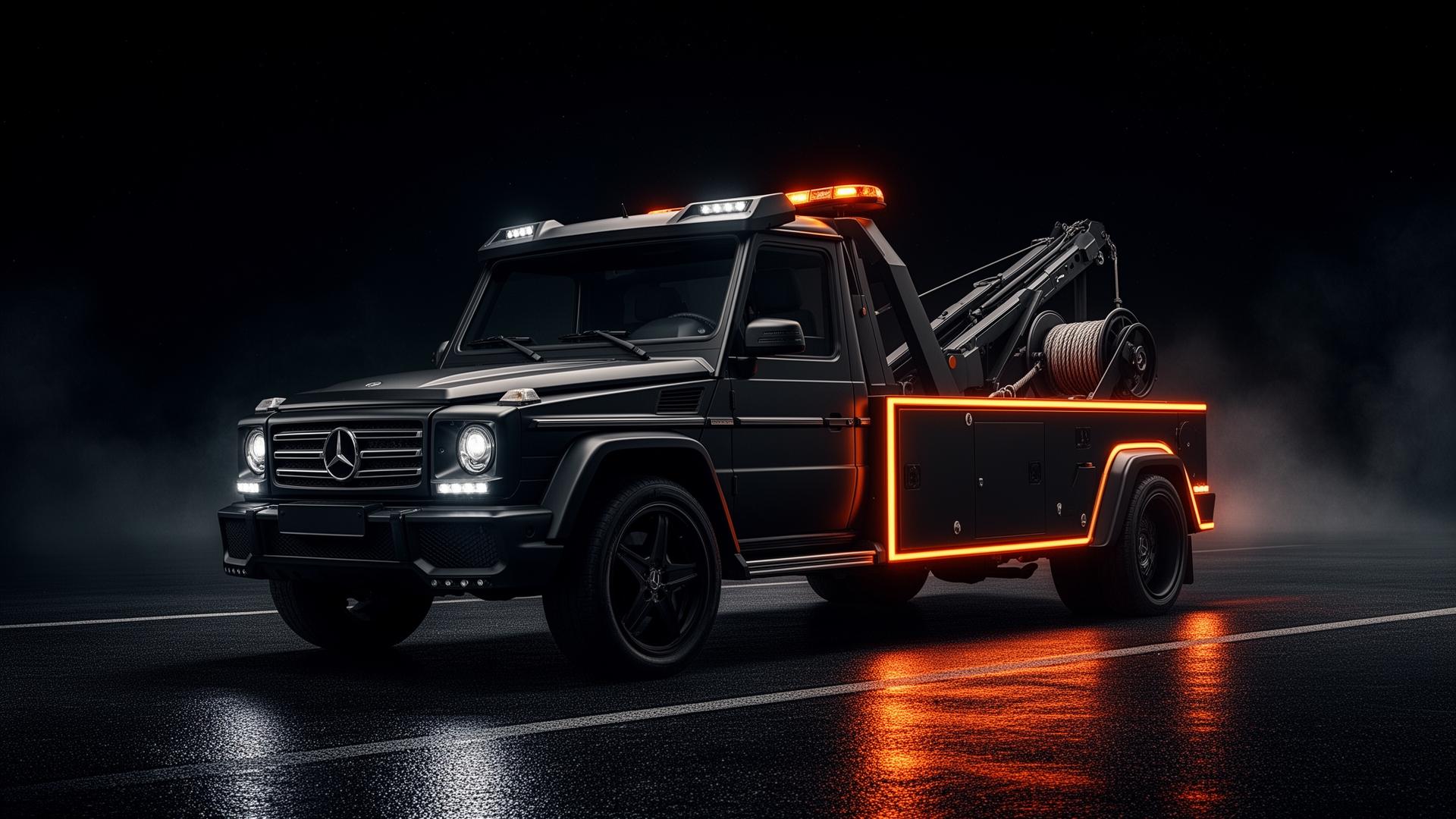 Mercedes G-Class эвакуатор с лебедкой и упорным брилем